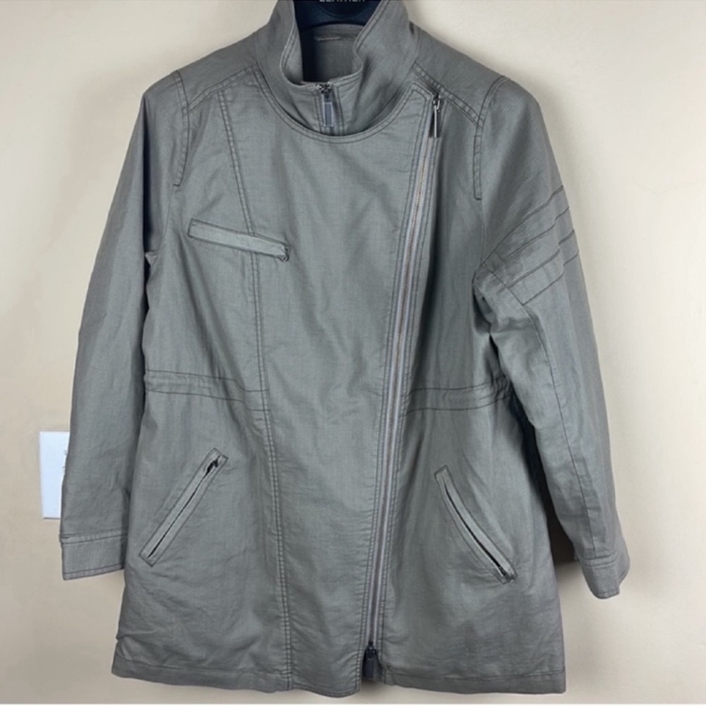 Soft Surroundings Asymmetric Zip Jacket Lagenlook Cotton Linen